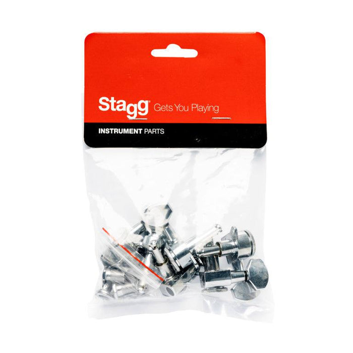 Stagg deluxe mekanikker 6 X 1, med locking system, til elektrisk guitar, chrome finish