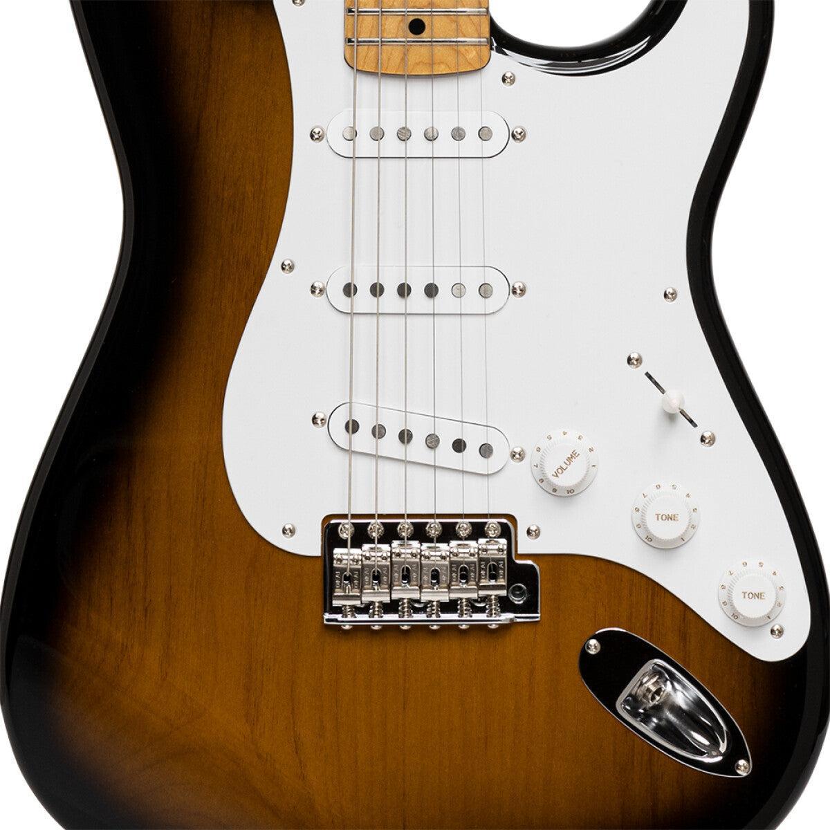 TOKAI TST95 GS/M Vintage solid body electric guitar, maple fingerboard, Gold Sunburst finish + case