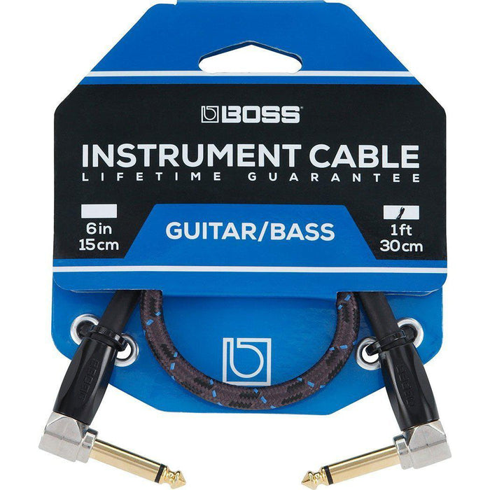 Boss BIC-1AA 30 cm pedal kabel, Vinkel/Vinkel 6,3 mm Jack