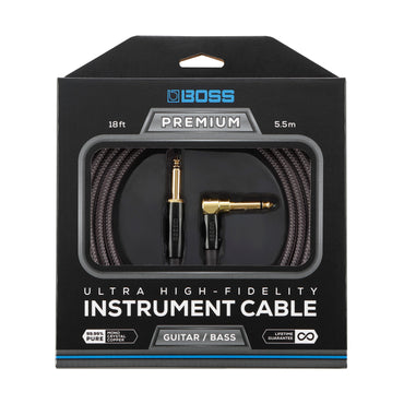 Boss Premium Instrument cable with straight - right-angle 1/4'' connection 