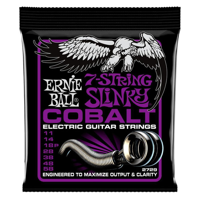 Ernie Ball 2729 Power Slinky 7-String Cobalt Strenge til Elguitar 011-058