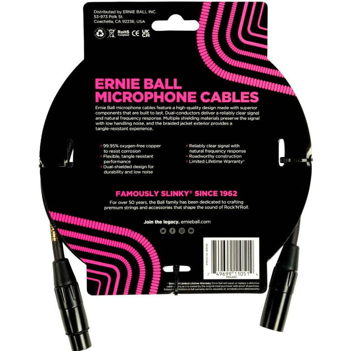 Ernie Ball 6390 Braided Microphone Cable, 1,5 Meter