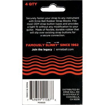 Ernie Ball EB-5620 Strap Blocks (4 stk.) Rød