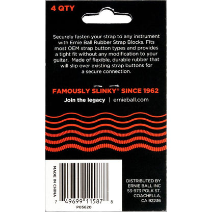 Ernie Ball EB-5620 Strap Blocks (4 stk.) Rød