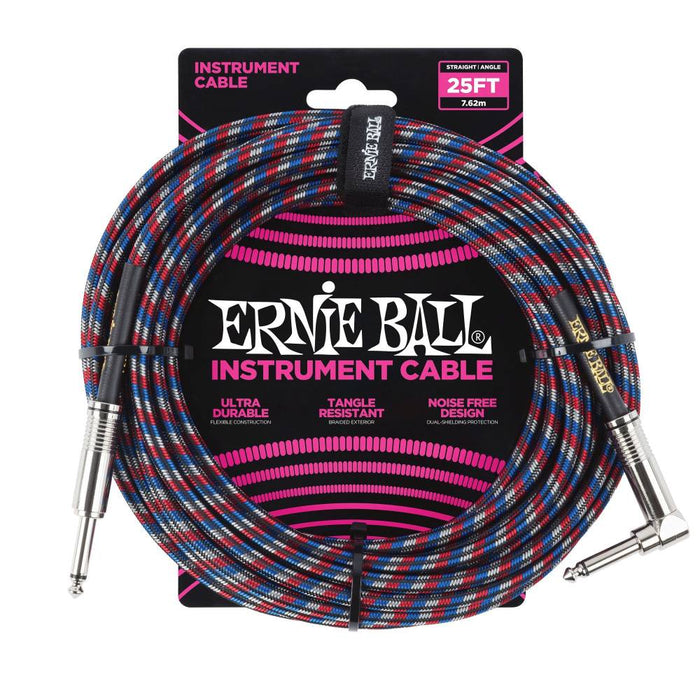 Ernie Ball EB-6063 Instrument kabel Rød/Blå/Hvid 7,5 m