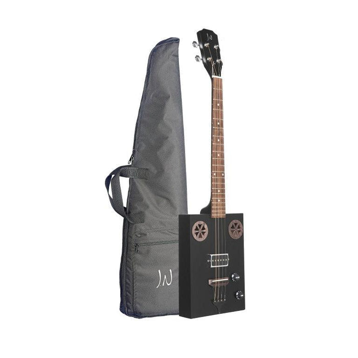 J.N Guitars CASK-HOGSCOAL Acoustic-electric Cigar Box Guitar med 4 strenge og sapele dæk