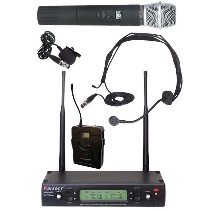 Karsect KRU-482 KST7U-KLT7 trådløst dobbelt mikrofon-sæt