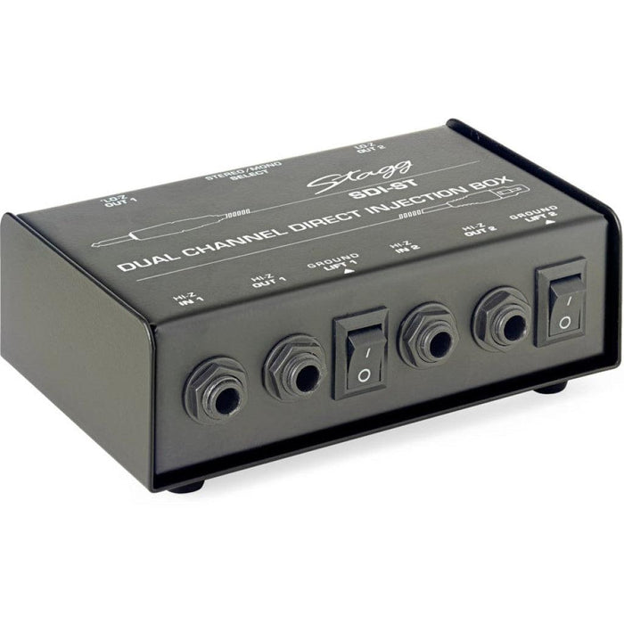 Stagg 2-Channel, Passive Di Box With Mono/Stereo Switch