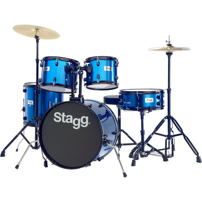 Stagg 5-Piece, 20" trommesæt komplet med hardware og bækkener, blå