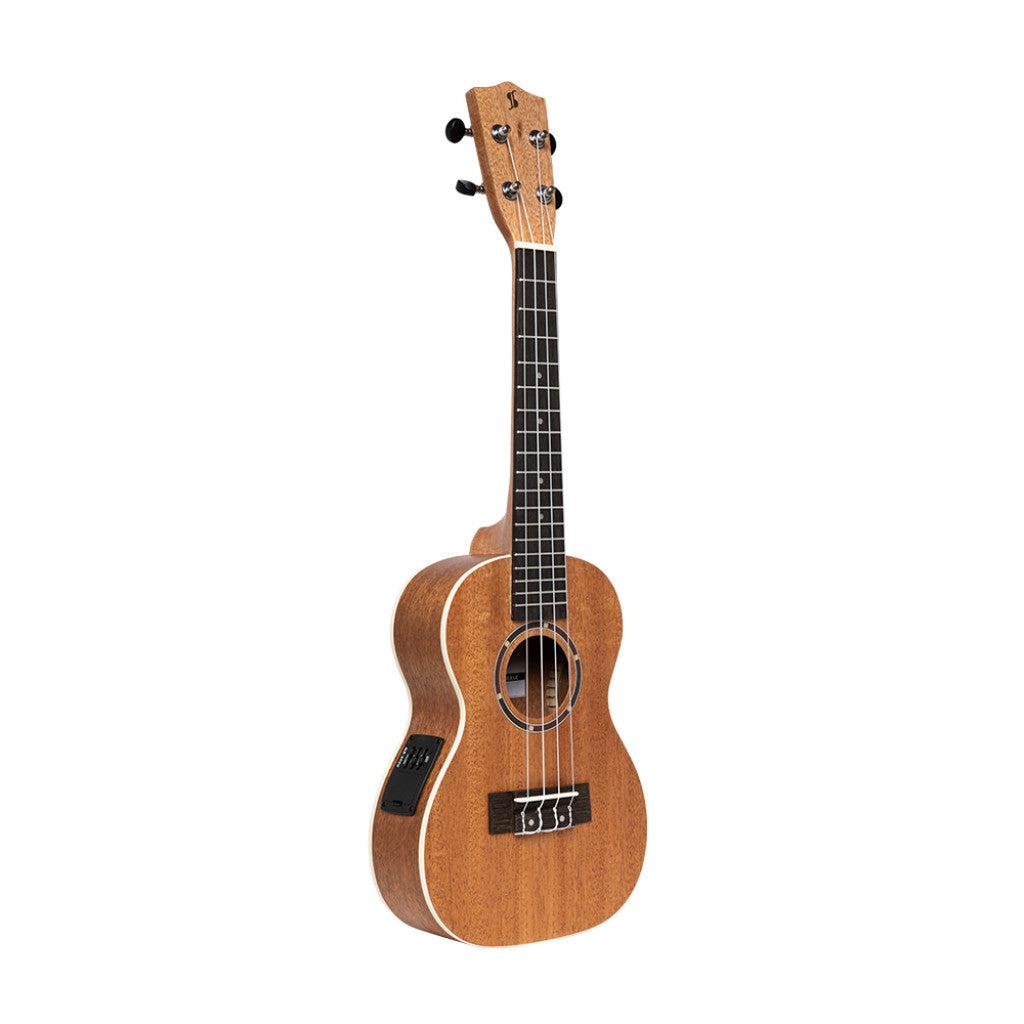 Stagg Acoustic-Electric Concert Ukulele med Sapele Top og Gigbag