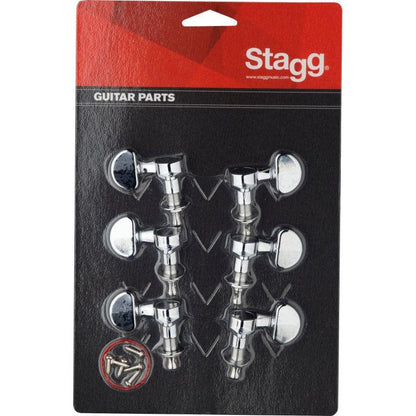 Stagg KG395CR 3L + 3R mekanikker til el- og wester guitar, nickel