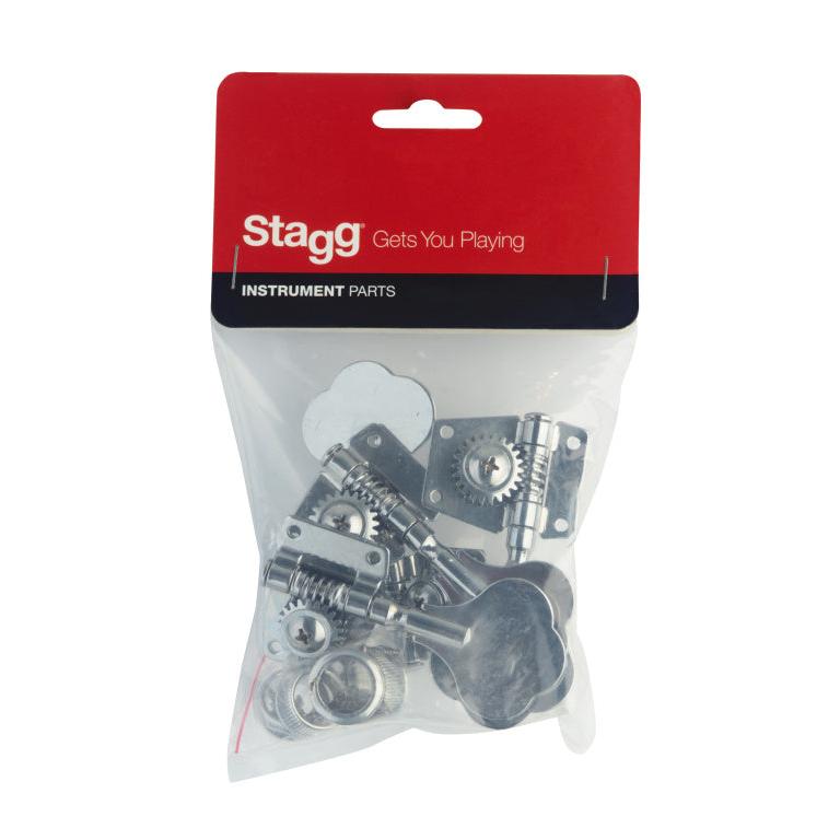 Stagg Vintage Machine Heads 4 X 1, For Bass, Chrome Finish