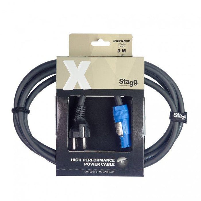 Stagg X Series Power Cable, Powercon A/Schuko (M/M), 1.5 M (5')