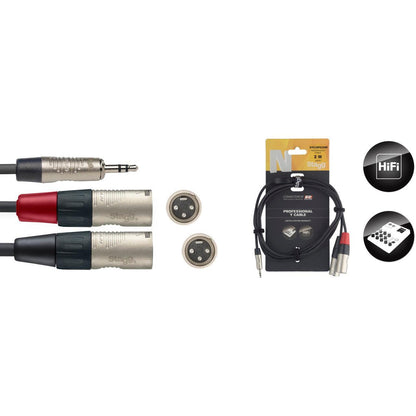 Stagg Y-cable, male mini stereo Jack to 2 x male XLR