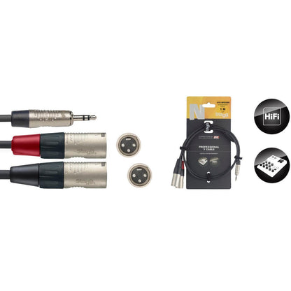 Stagg Y-cable, male mini stereo Jack to 2 x male XLR