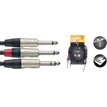 Stagg Y-cable, stereo male jack to 2 x mono male jack