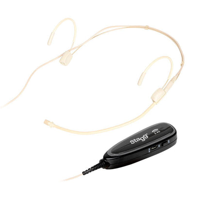 Stagg beige wireless headset microphone (with transmitter and receiver)