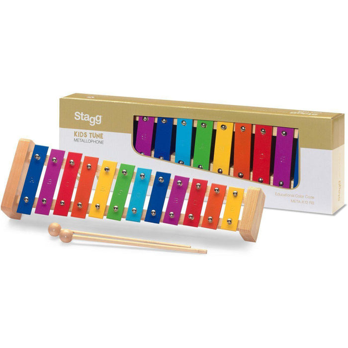 Stagg metallofon med 12 farvekodede taster