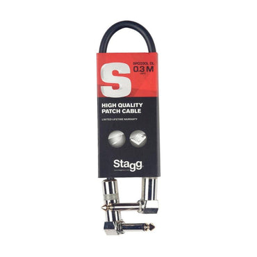 Stagg mono patch cable angle Jack/Jack - 10 cm