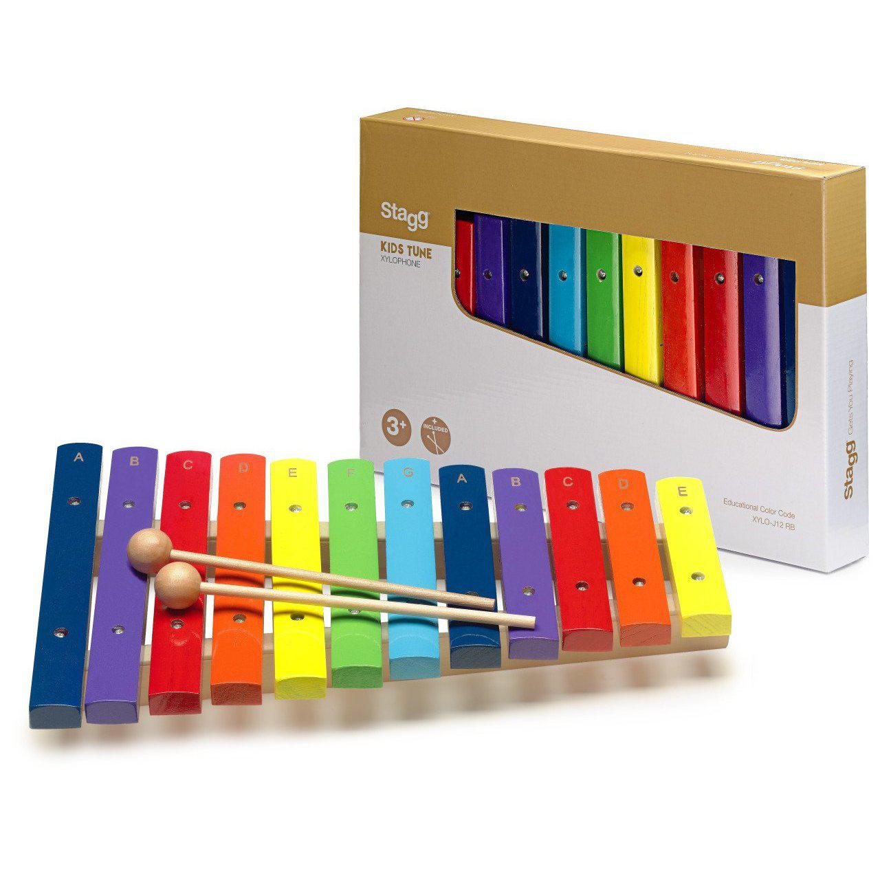 Stagg xylophone with 12 color-coded keys