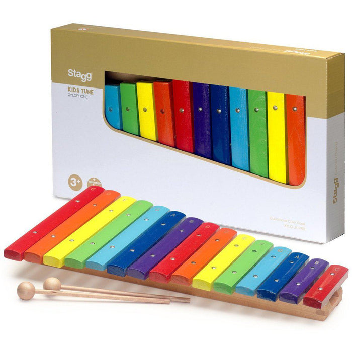 Stagg xylofon med 15 farvekodede taster